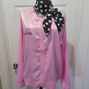 1950's Pink Satin Jacket with Neck Scarf